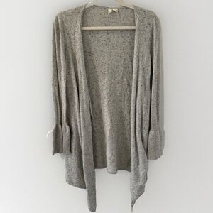 Anthropologie Moth Small Wool Cashmere Speckled Gray Cardigan Duster Bell Sleeve